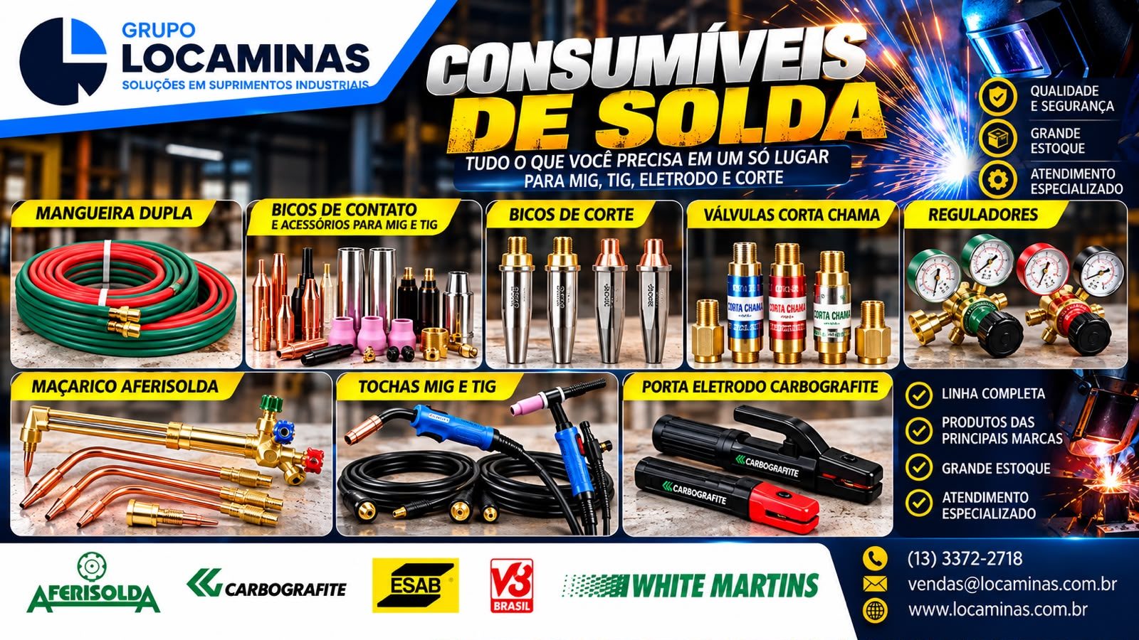 Locaminas: locaÃ§Ã£o e venda de equipamentos e ferramentas