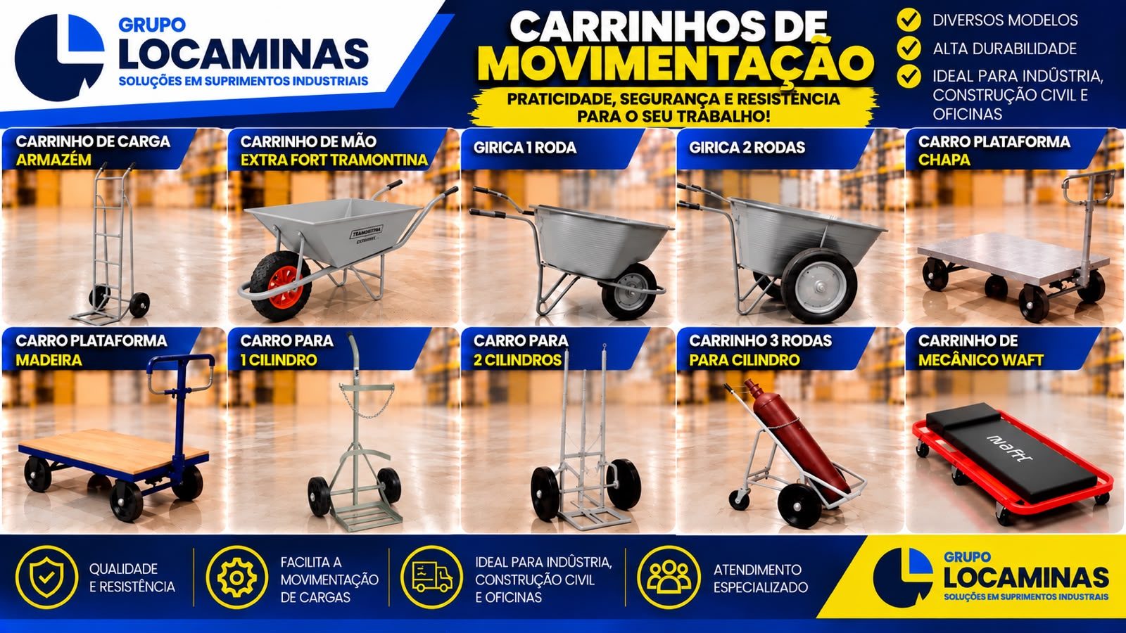 Locaminas: locaÃ§Ã£o e venda de equipamentos e ferramentas
