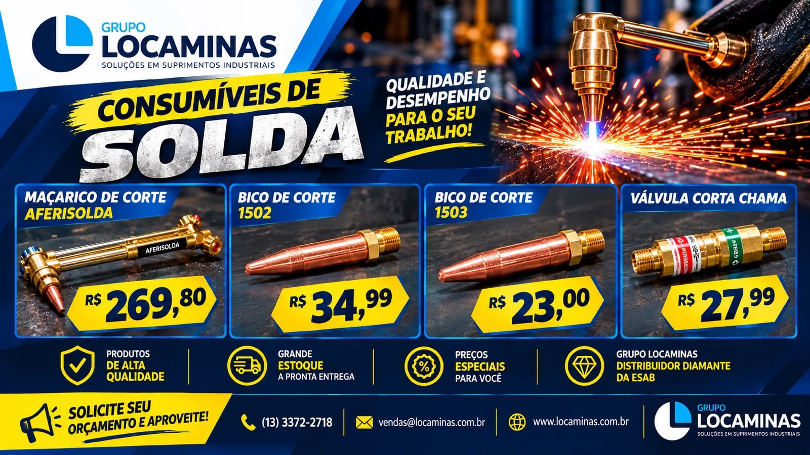 Locaminas: locaÃ§Ã£o e venda de equipamentos e ferramentas